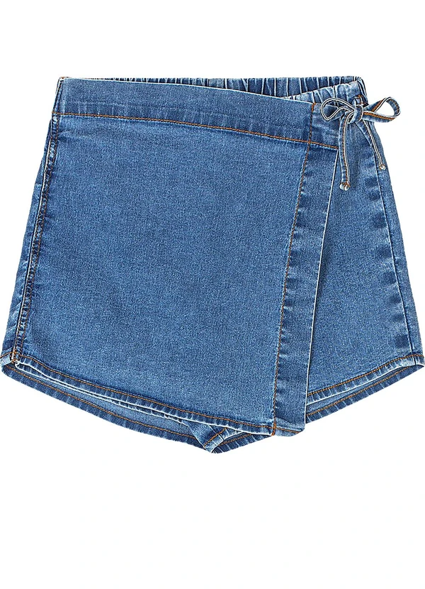 Quimby - Conjunto Cropped Short-Saia Jeans Rosa 4