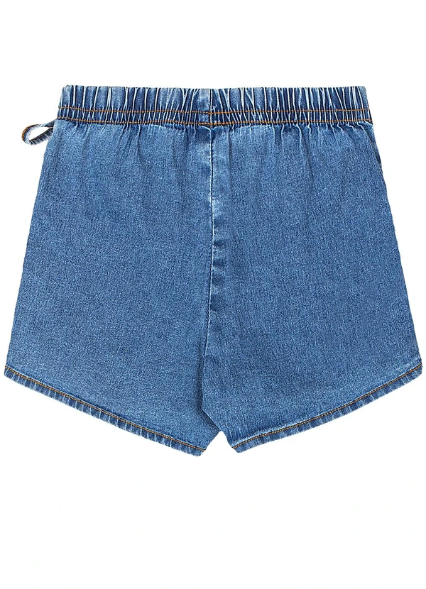 Quimby - Conjunto Cropped Short-Saia Jeans Vermelho 6