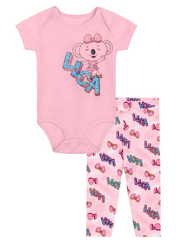 Lilica Ripilica - Conjunto Curto Antiviral Menina Bebê Rosa