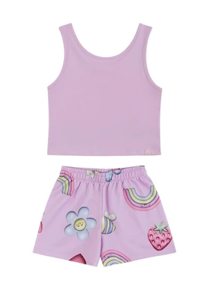 Conjunto Curto Estampado Menina Marisol (Lilas) - MARISOL