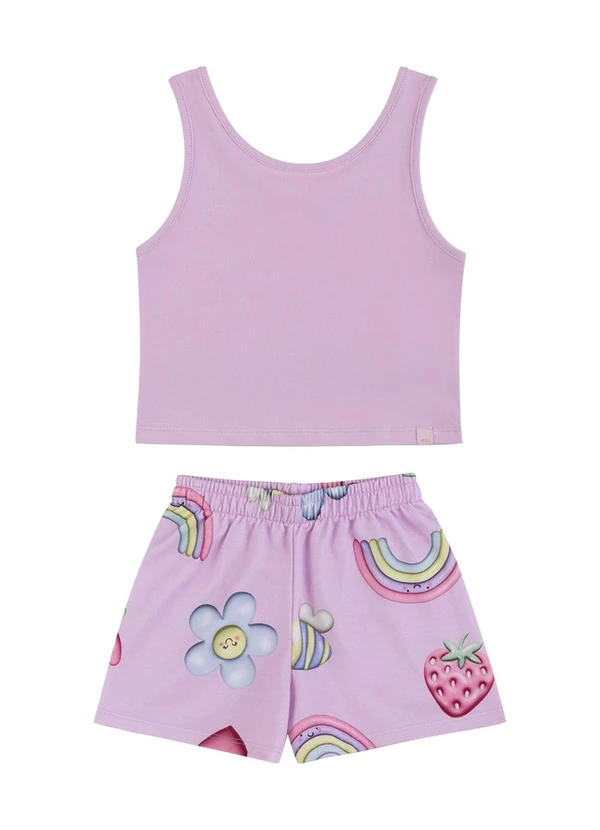 Marisol - Conjunto Curto Estampado Menina Marisol Lilas