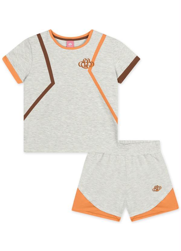 Lilica Ripilica - Conjunto Curto Menina Infantil Cinza