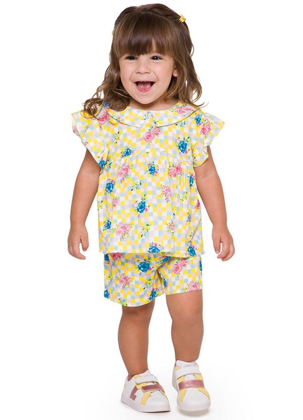 Marisol - Conjunto Curto Infantil Feminino Amarelo