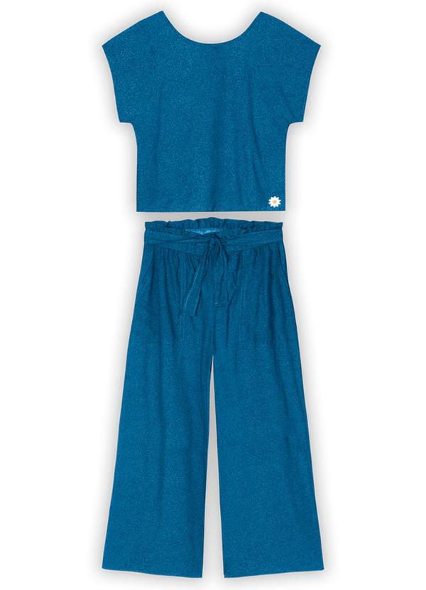 Marisol - Conjunto Curto Infantil Menina Azul