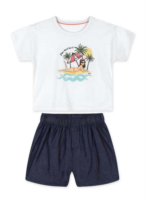 Marisol - Conjunto Curto Infantil MeninaBranco