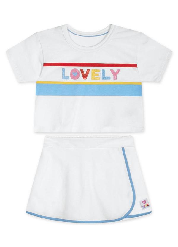 Marisol - Conjunto Curto Infantil Feminino Branco