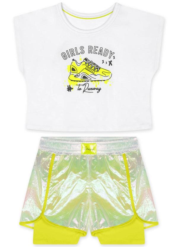 Marisol - Conjunto Curto Infantil Feminino Branco