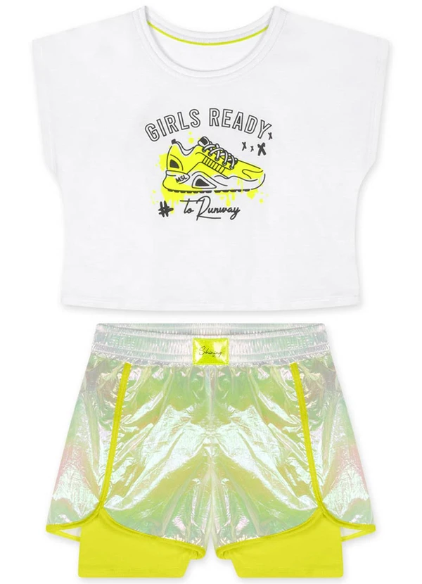 Marisol - Conjunto Curto Infantil Feminino  Branco