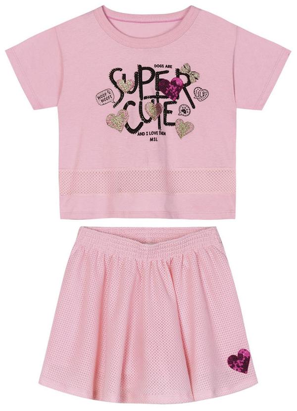 Marisol - Conjunto Curto Infantil Menina Rosa