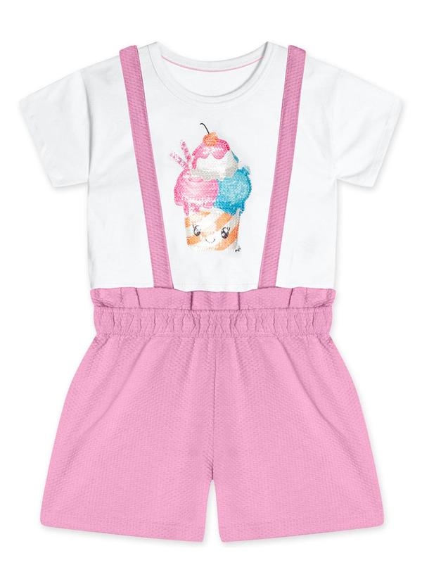 Marisol - Conjunto Curto Infantil Feminino Rosa 2