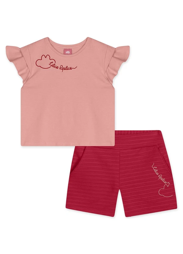 Lilica Ripilica - Conjunto Curto Infantil Feminino Rosa 1