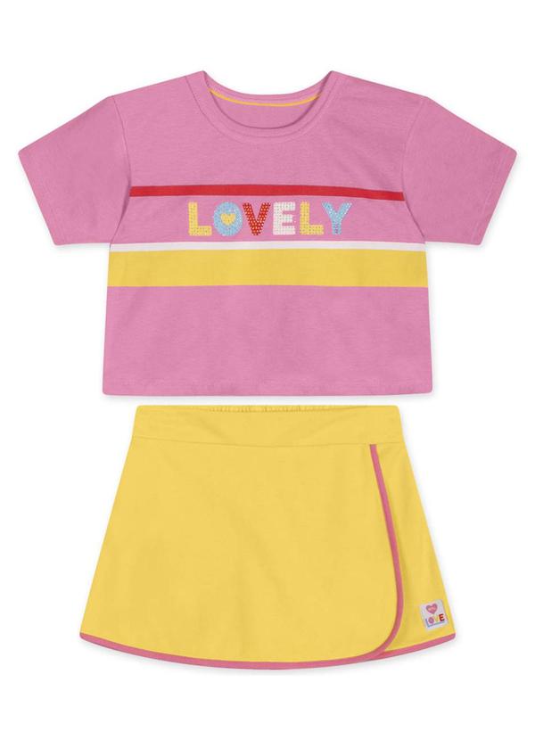 Marisol - Conjunto Curto Infantil Feminino  Rosa