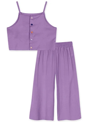 Lilica Ripilica - Conjunto Curto Infantil Menina Roxo - LILICA RIPILICA