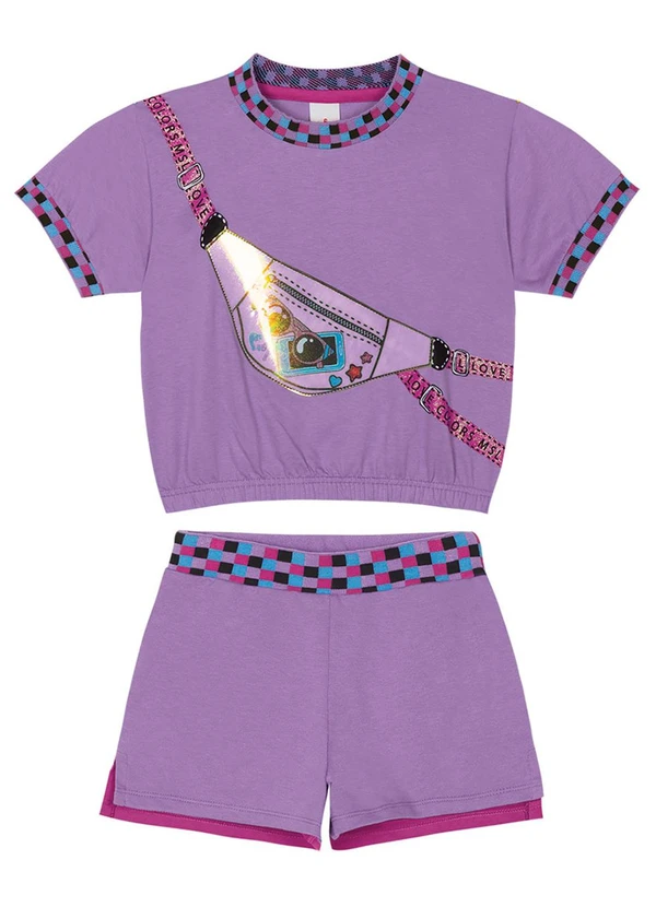 Marisol - Conjunto Curto Infantil Menina Roxo 2