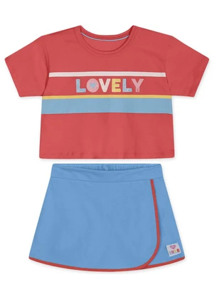 Marisol - Conjunto Curto Infantil Feminino  Vermelho - MARISOL
