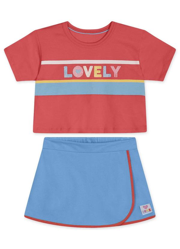 Marisol - Conjunto Curto Infantil Feminino Vermelho