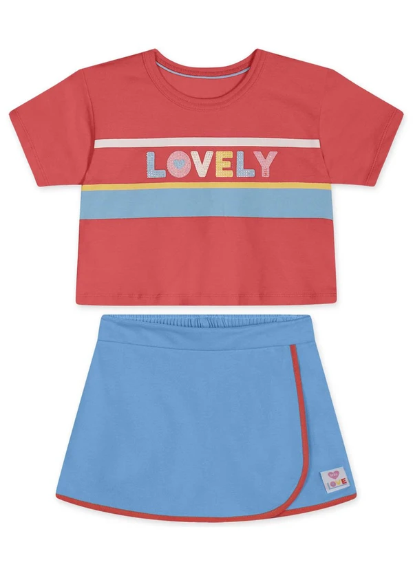 Marisol - Conjunto Curto Infantil Feminino  Vermelho