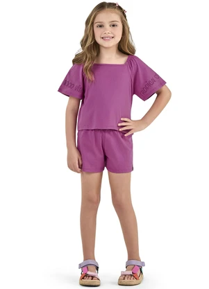 Elian - Conjunto Curto Infantil Menina Rosa - ELIAN