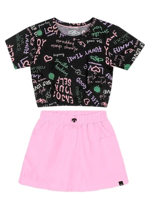 Marisol - Conjunto Curto Infantil Preto - MARISOL