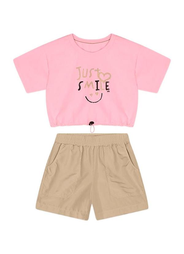 Marisol - Conjunto Curto Infantil Rosa