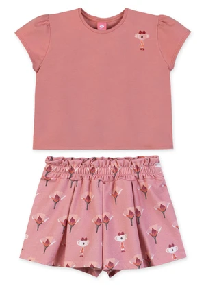 Lilica Ripilica - Conjunto Curto Infantil Rosa - LILICA RIPILICA
