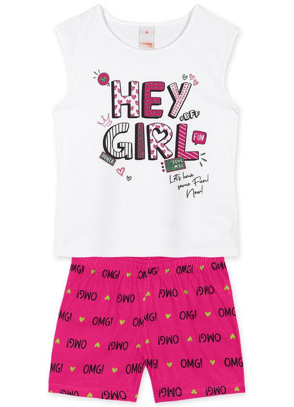 Marisol Play - Conjunto Curto Moletom Feminino Infantil Branco