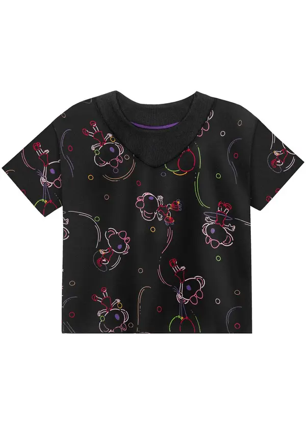 Lilica Ripilica - Conjunto Curto Moletom Menina Infantil Preto 4