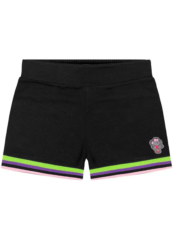 Lilica Ripilica - Conjunto Curto Moletom Menina Infantil Preto 6