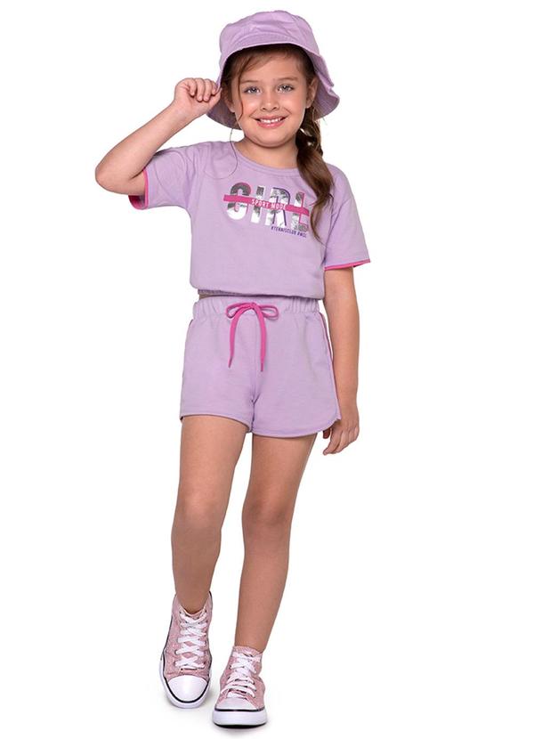 Marisol - Conjunto Curto Moletom Feminino Lilás