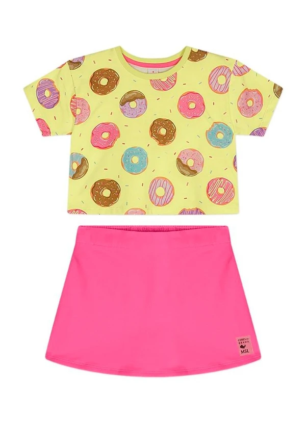 Marisol - Conjunto Curto Moletom Infantil Verde