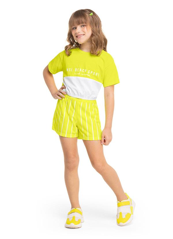 Marisol - Conjunto Curto Neon Infantil Feminino Amarelo