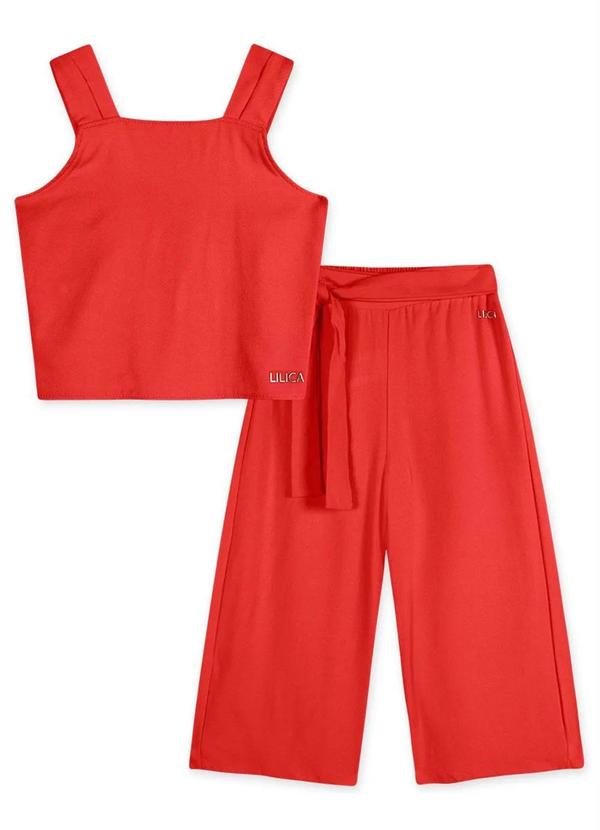 Lilica Ripilica - Conjunto Curto Viscose Infantil Vermelho