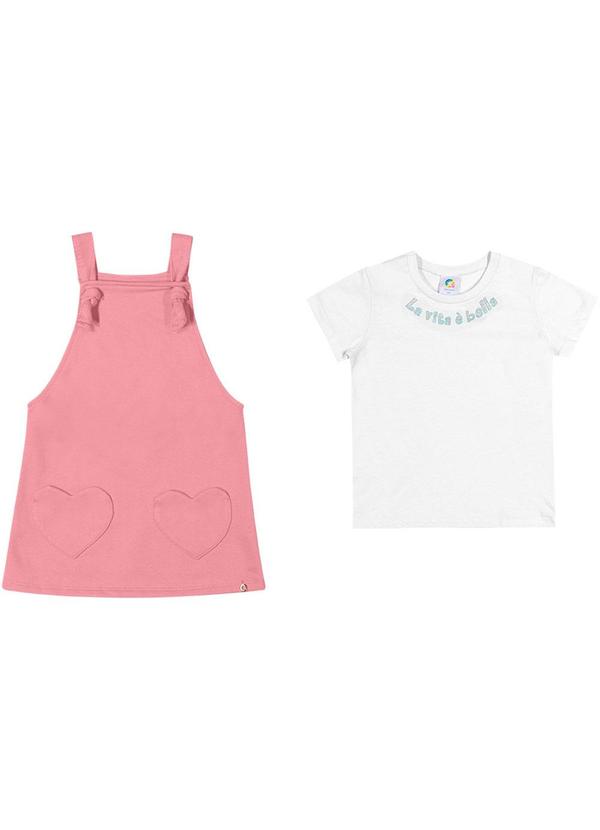 Alenice - Conjunto Cute Heart Menina Branco