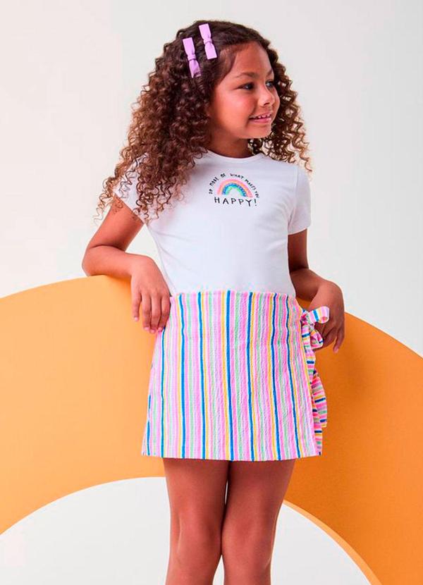 Bimbi - Conjunto de Arco-Íris com Amarração Rosa