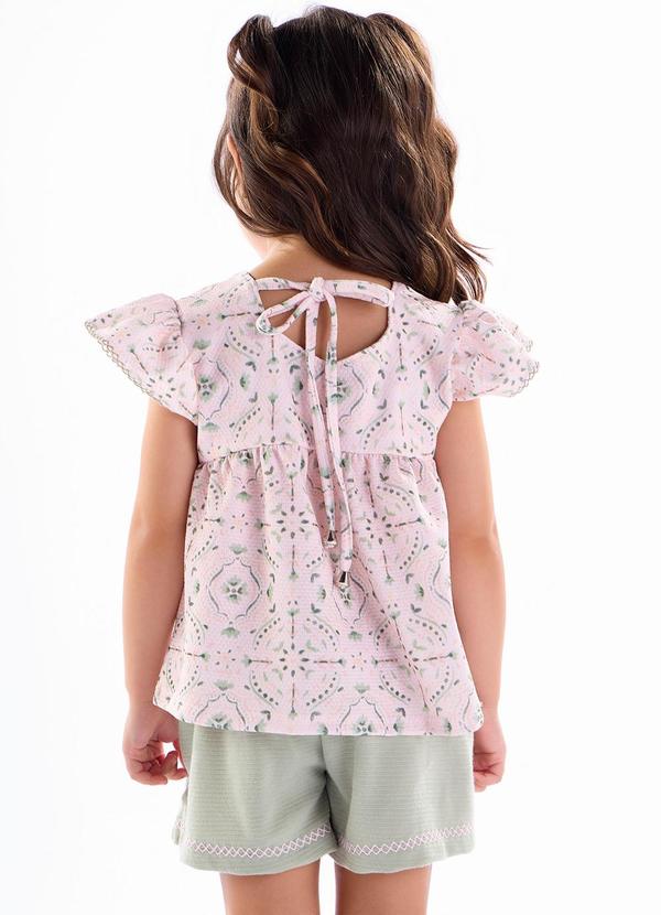 Kiki - Conjunto de Blusa com Shorts Infantil Verde 2