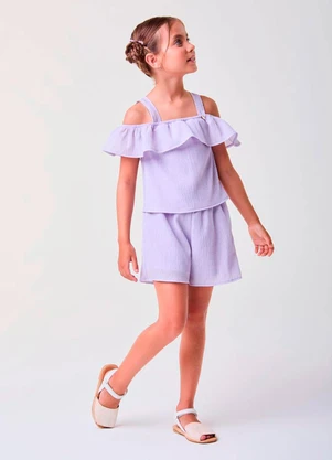 Bimbi - Conjunto de Crepe Anarrugado Lilás Lilás - BIMBI