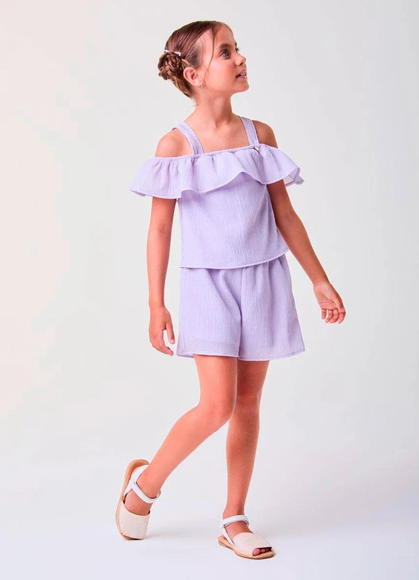 Bimbi - Conjunto de Crepe Anarrugado Lilás Lilás 2