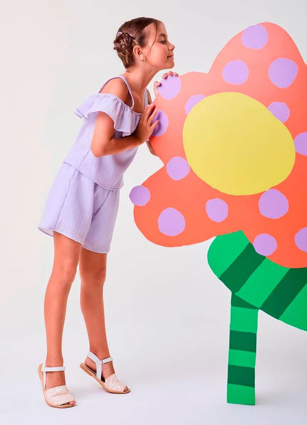 Bimbi - Conjunto de Crepe Anarrugado Lilás Lilás 3