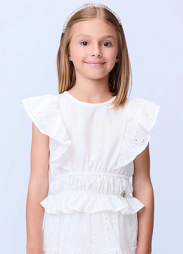 Momi - Conjunto de Laise com Babados Off White 4