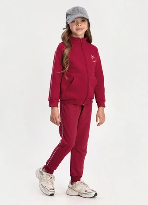 Alakazoo - Conjunto de Moletom com Calça e Jaqueta Vermelho - ALAKAZOO