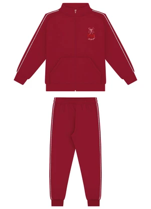 Alakazoo - Conjunto de Moletom com Calça e Jaqueta Vermelho - ALAKAZOO