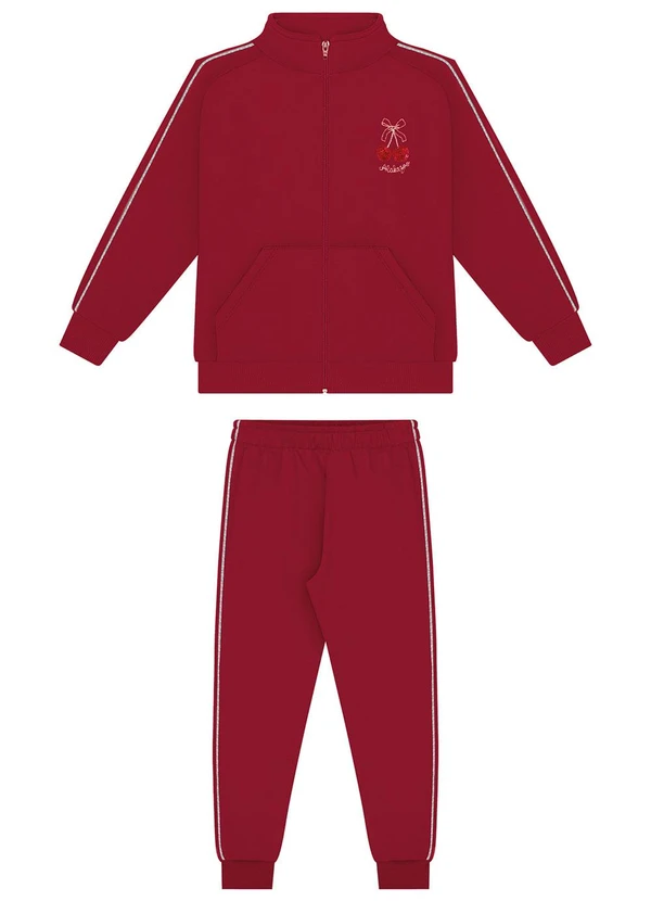 Alakazoo - Conjunto de Moletom com Calça e Jaqueta Vermelho 2