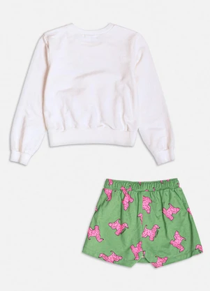 Momi - Conjunto de Moletom com Estampa de Dog Branco - MOMI