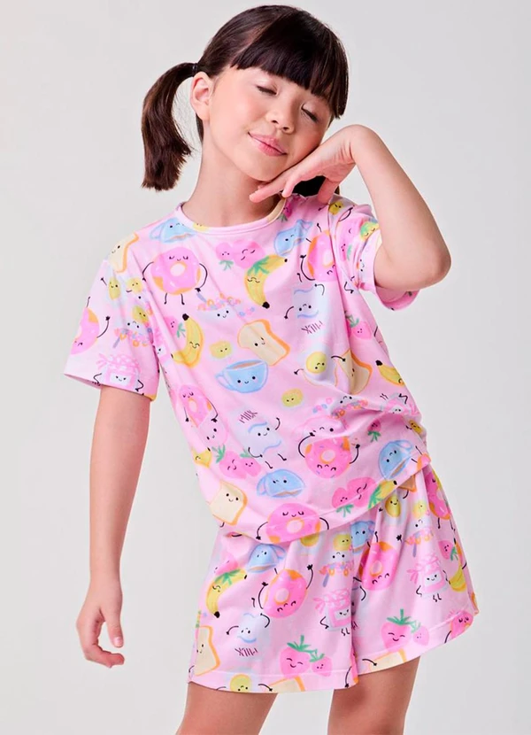Bimbi - Conjunto de Pijama Rosa Breakfast Rosa