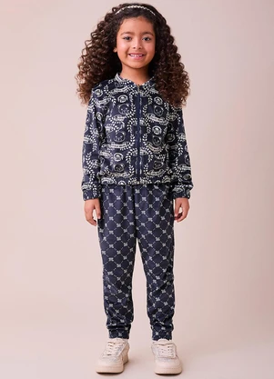 Momi - Conjunto de Plush com Estampa de Ursinhos Preto - MOMI