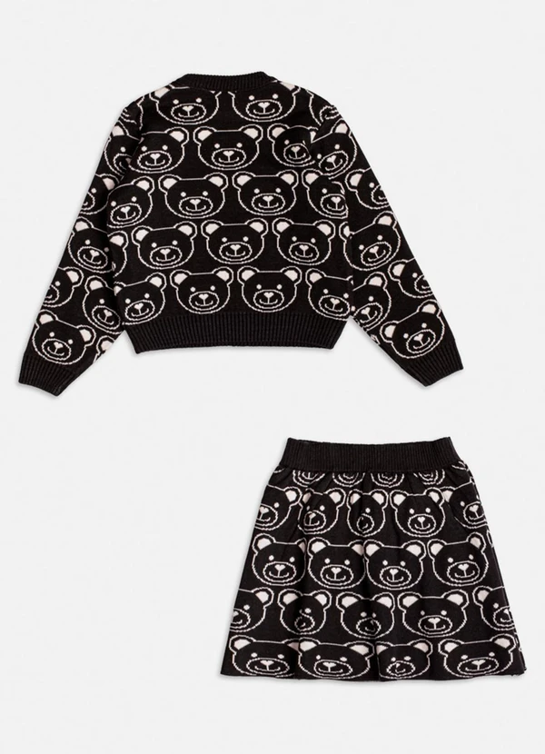Momi - Conjunto de Tricot com Ursinhos Preto 5