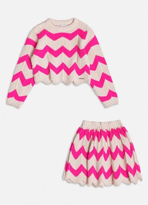 Momi - Conjunto de Tricot Listrado Rosa - MOMI