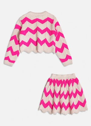 Momi - Conjunto de Tricot Listrado Rosa - MOMI