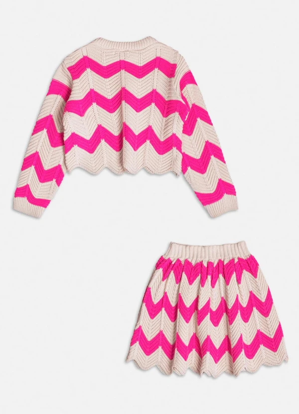 Momi - Conjunto de Tricot Listrado Rosa 2
