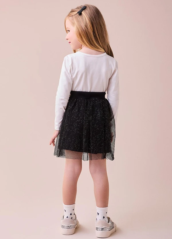 Momi - Conjunto de Tule com Patch de Ursinha Branco 2